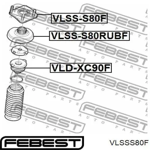VLSSS80F Febest suporte de amortecedor dianteiro
