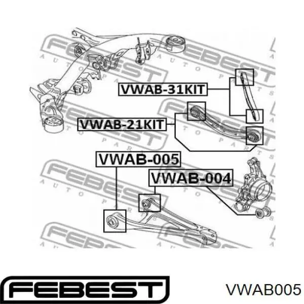 VWAB005 Febest Сайлентблок задней тяги