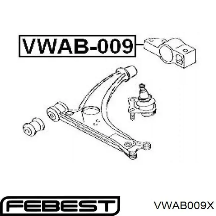 Сайлентблок переднего нижнего рычага Febest VWAB009X