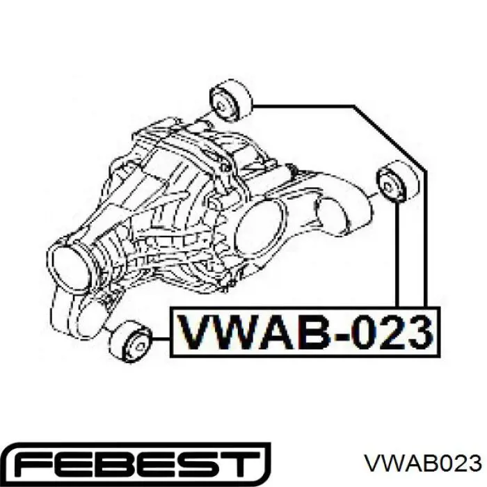 Купить VWAB023 Febest Сайлентблок (подушка) редуктора переднего моста задний правый