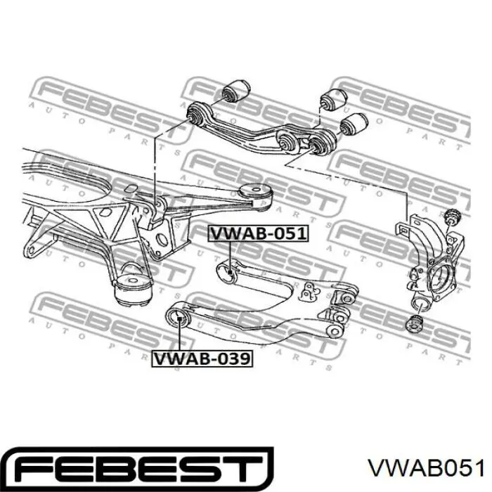 Купить VWAB051 Febest Сайлентблок заднего нижнего рычага