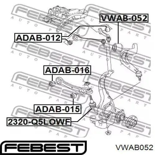 Сайлентблок переднего нижнего рычага VWAB052 Febest