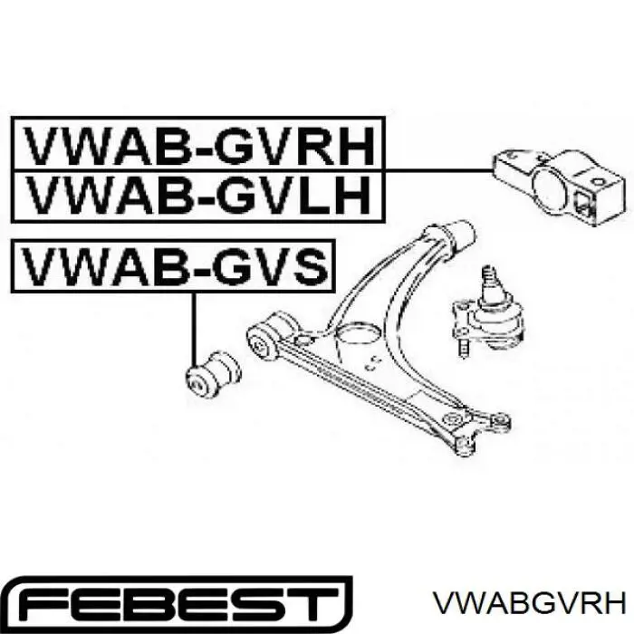 VWABGVRH Febest сайлентблок переднего нижнего рычага