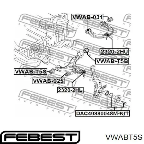 Сайлентблок переднего рычага VWABT5S Febest