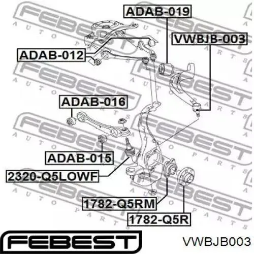 Рычаг передней подвески верхний левый VWBJB003 Febest