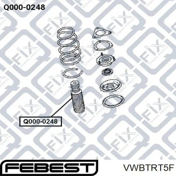 Купить VWBTRT5F Febest Опорный подшипник амортизатора