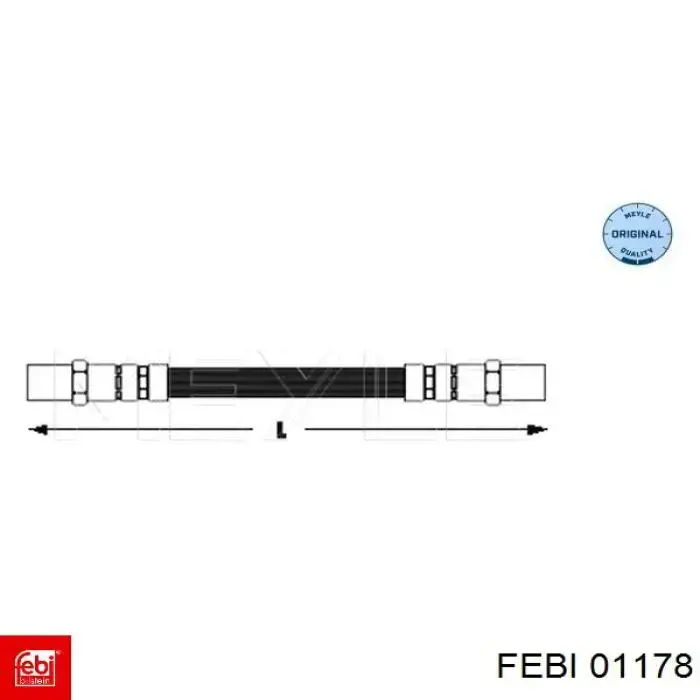 Tubo flexible de frenos trasero 01178 Febi