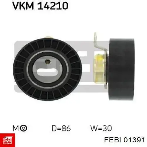 Ролик натяжителя ремня газораспределения Febi 01391 цена, от 17.96 USD
