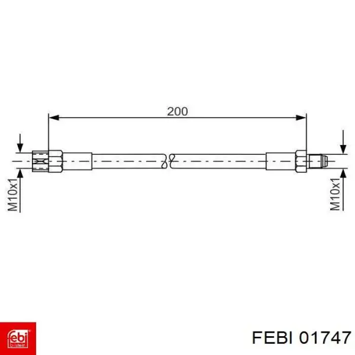 Тормозной шланг задний Febi 01747 цена, от 5.87 USD