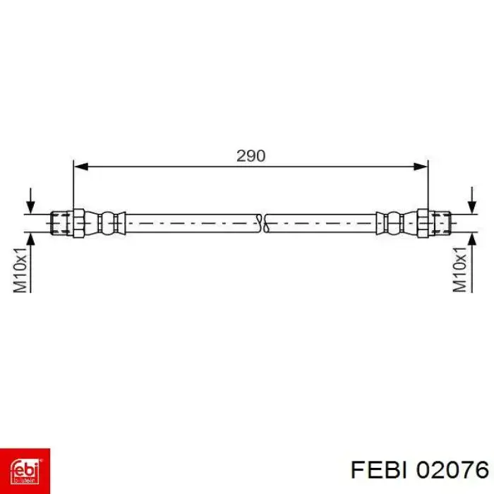 Шланг тормозной передний 02076 Febi