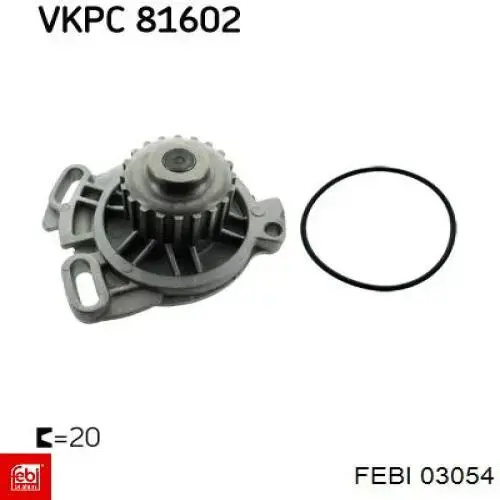 Помпа охлаждения Febi 03054 цена, от 28.35 USD