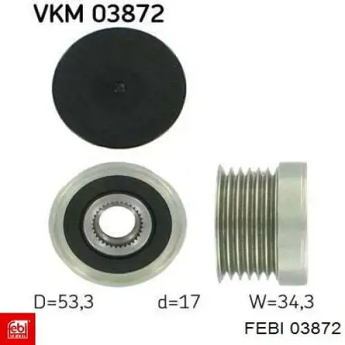 Обводной ролик ремня ГРМ Febi 03872 цена, от 24.77 USD