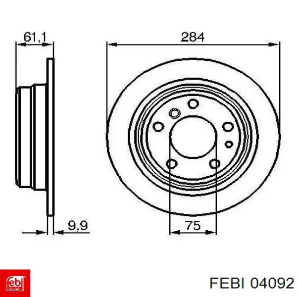 04092 Febi Дисковый тормоз