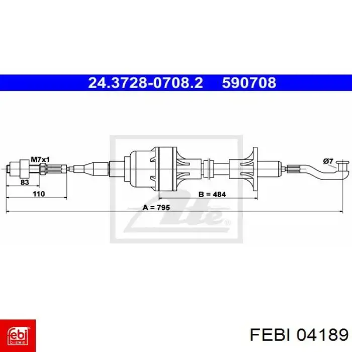 Трос сцепления Febi 04189 цена, от 6.60 USD