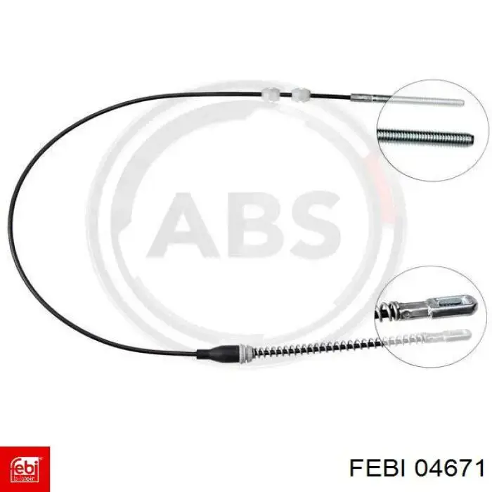 Трос ручного тормоза задний Febi 04671 цена, от 3.99 USD