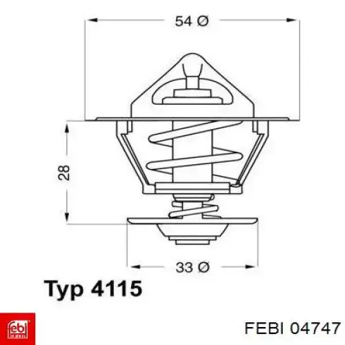 Купить 04747 Febi Автомобильный термостат