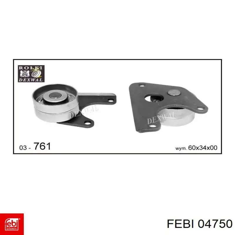 Обводной ролик ремня ГРМ Febi 04750 цена, от 24.50 USD