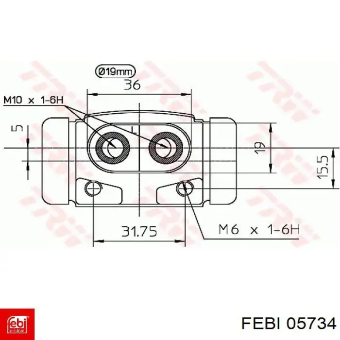 Рабочий тормозной цилиндр Febi 05734 цена, от 6.94 USD