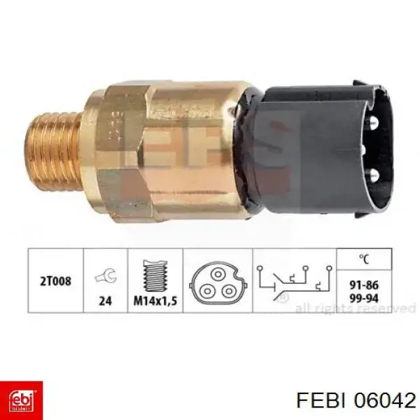 Датчик температуры радиатора Febi 06042 цена, от 21.46 USD