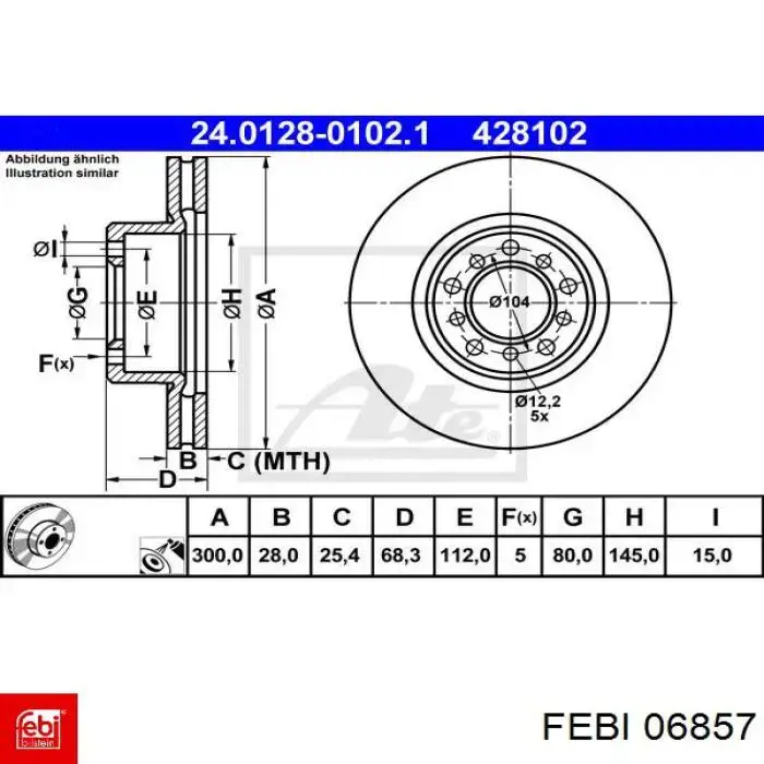 Передний тормозной диск Febi 06857