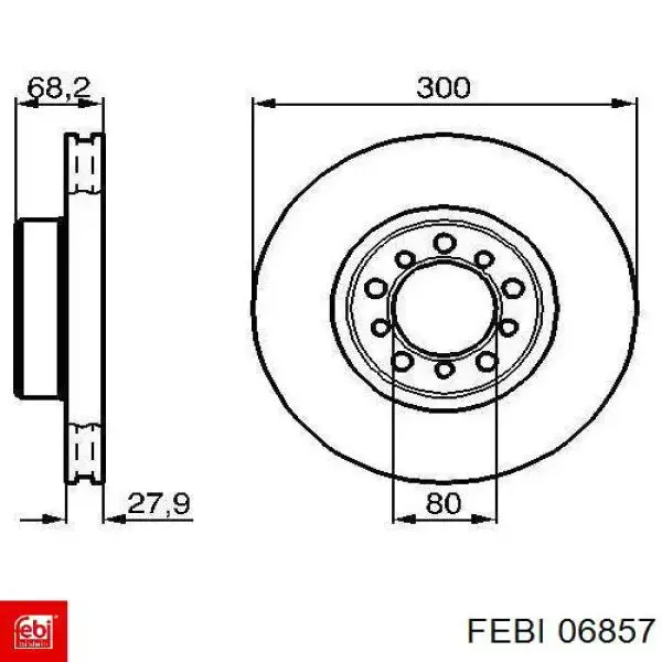 Передние тормозные диски 06857 Febi
