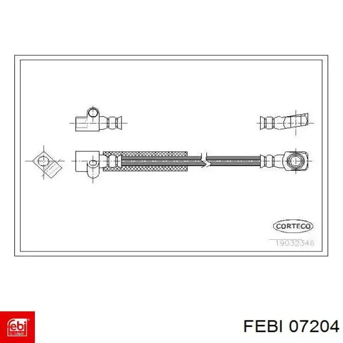 Шланг тормозной передний, левый Febi 07204 цена, от 12.21 USD