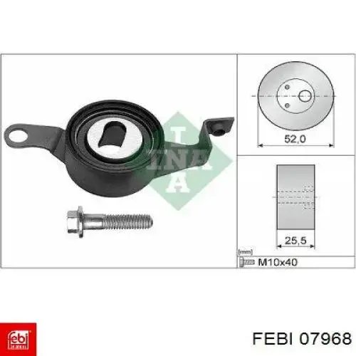 Купить 07968 Febi Ролик натяжителя газораспределительного ремня