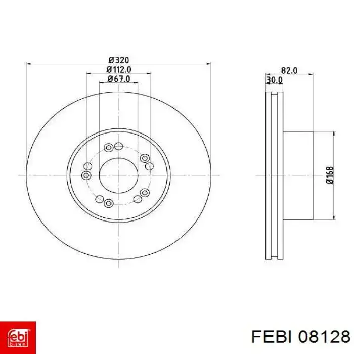 Передний тормозной диск Febi 08128
