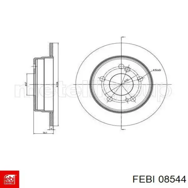 Задний дисковый тормоз Febi 08544