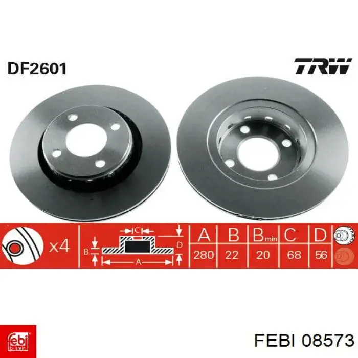 Купить 08573 Febi Ротор тормозной