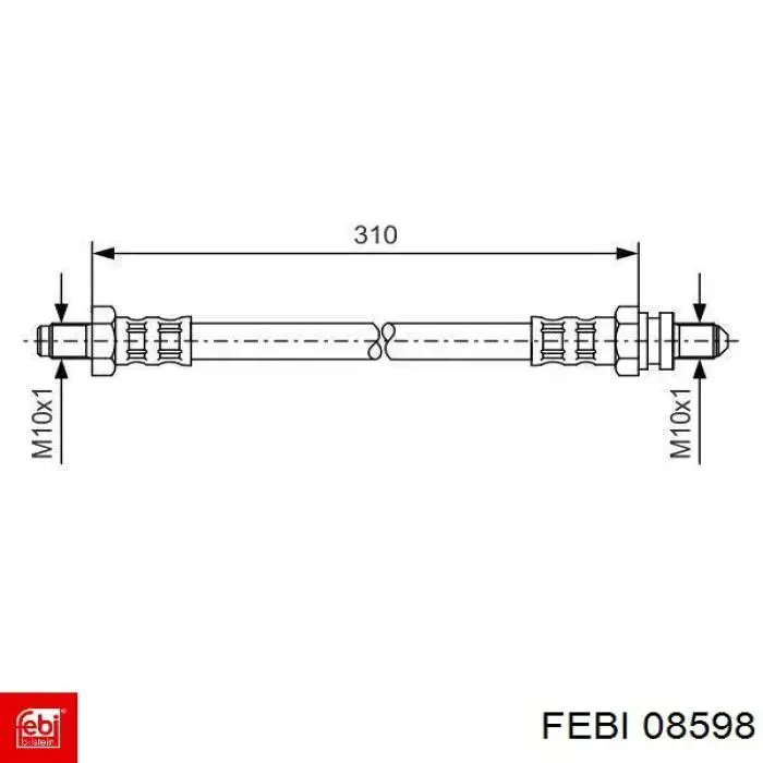 Шланг тормозной передний Febi 08598 цена, от 4.69 USD