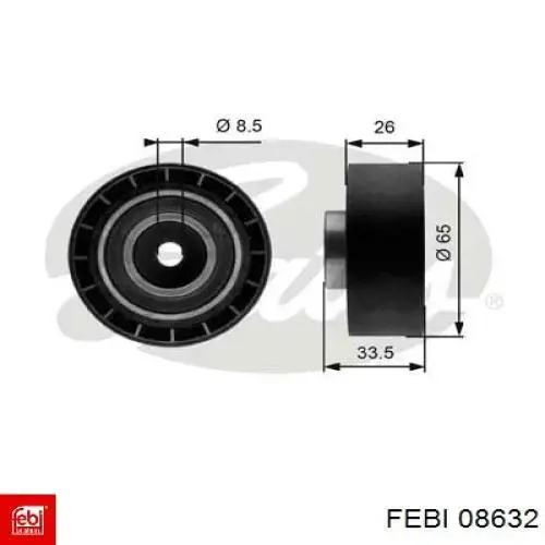 Натяжной ролик Febi 08632 цена, от 14.16 USD