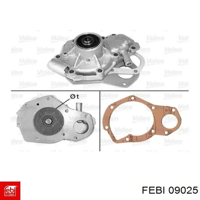 Помпа охлаждения Febi 09025 цена, от 40.18 USD