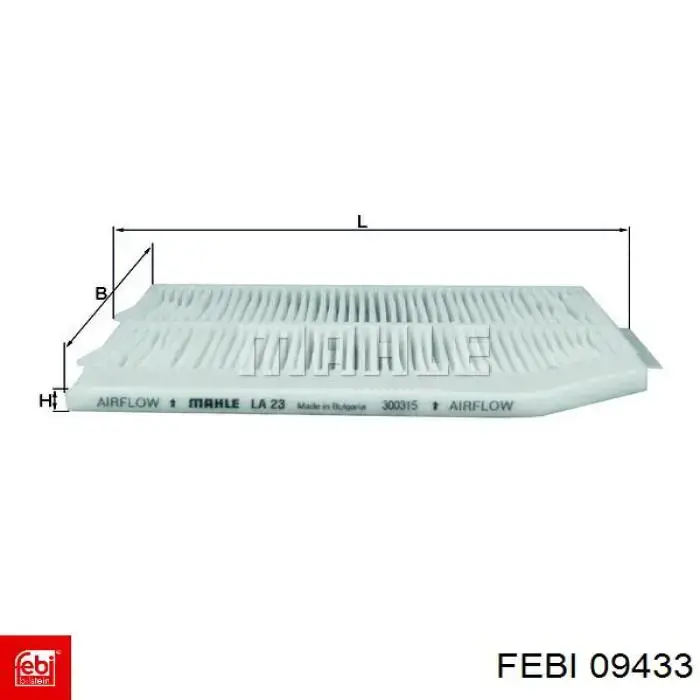Купить 09433 Febi Фильтр салона угольный