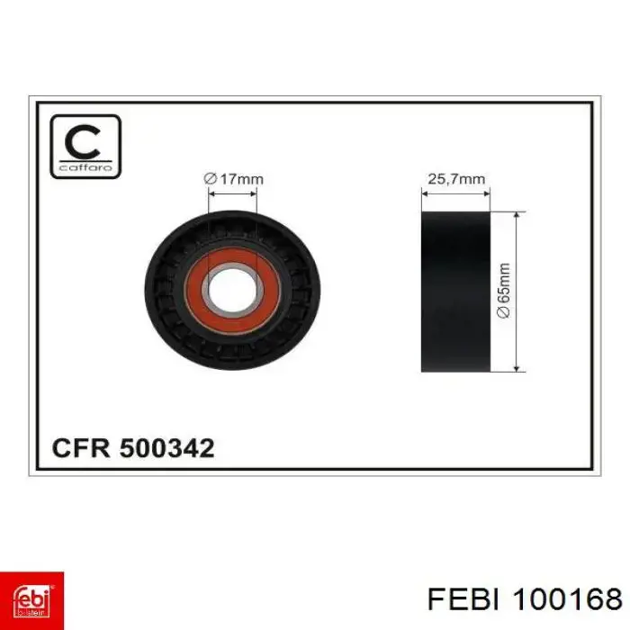 Роликовий модуль натяжителя ремня Febi 100168 цена, от 65.96 USD