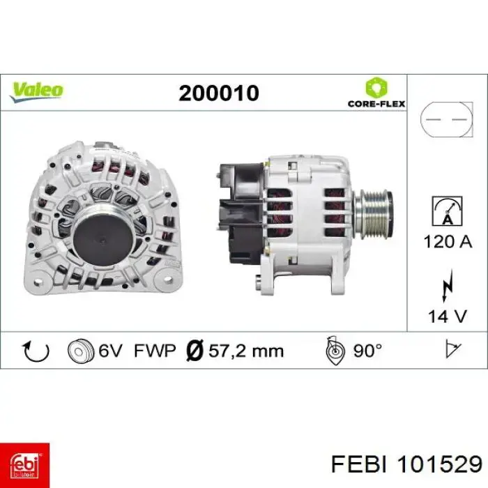 Автомобильный генератор Febi 101529 цена, от 124.37 USD