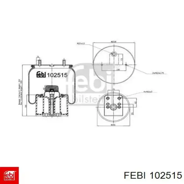 Пневмоподушка (пневморессора) моста 102515 Febi