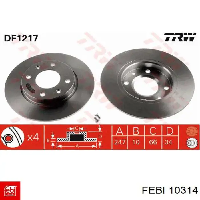 Купить 10314 Febi Ротор тормозной
