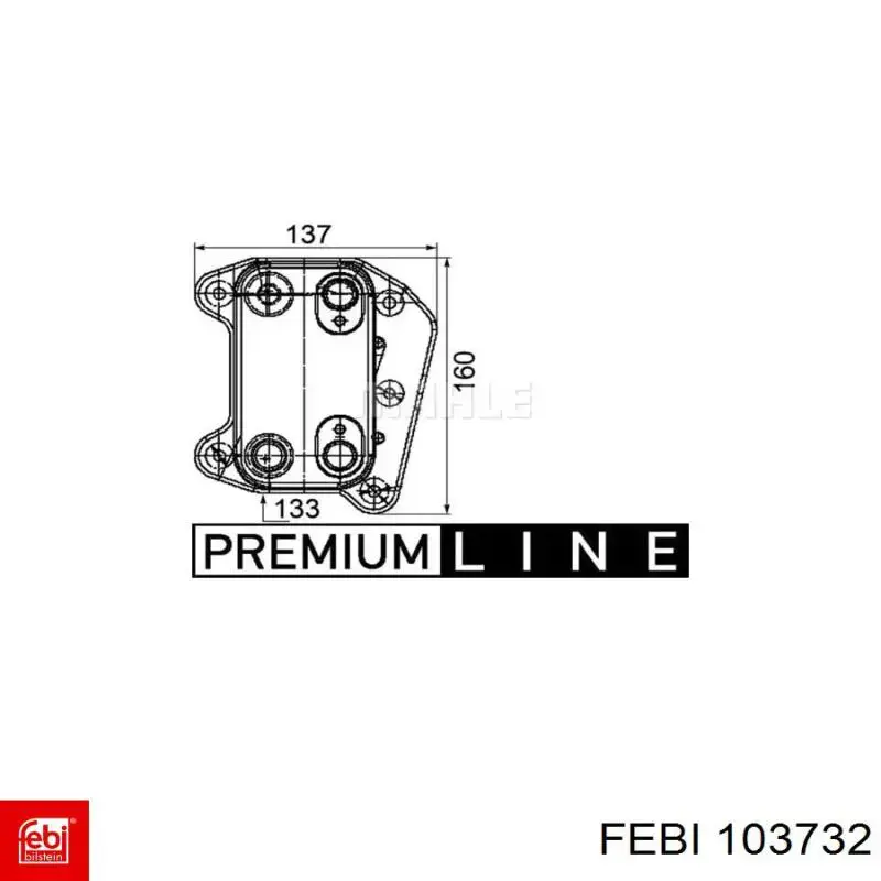 Масляный радиатор 103732 Febi