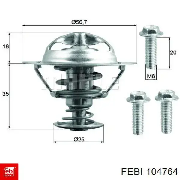 Термостат в корпусе Febi 104764 цена, от 11.89 USD