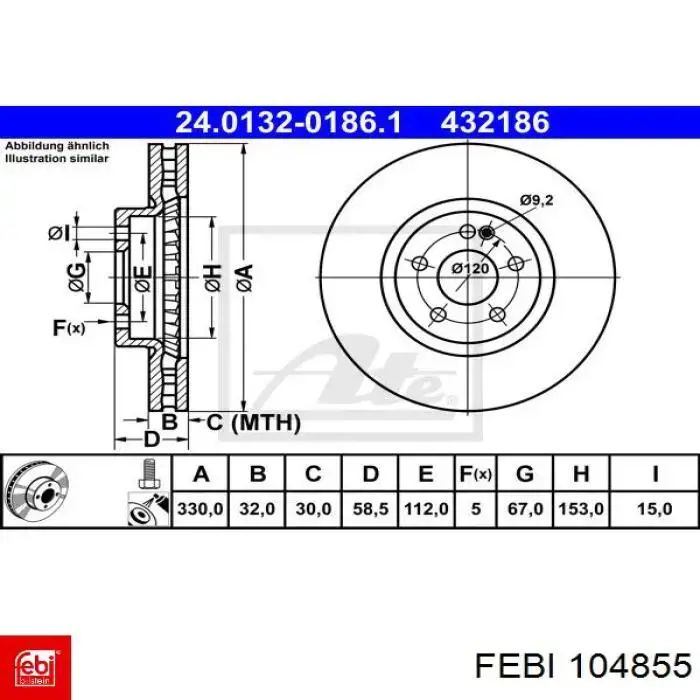 Купить 104855 Febi Ротор тормозной
