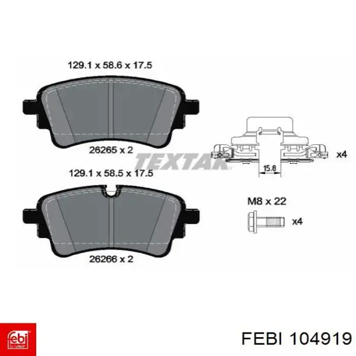 Датчик износа тормозных колодок, задний Febi 104919 цена, от 6.07 USD