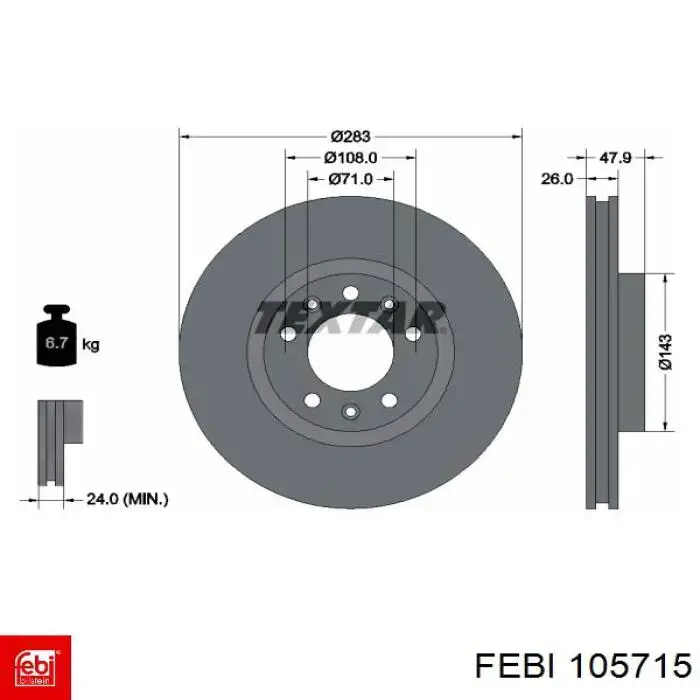 Купить 105715 Febi Ротор тормозной