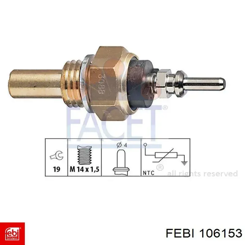 Купить 106153 Febi Датчик давления масла