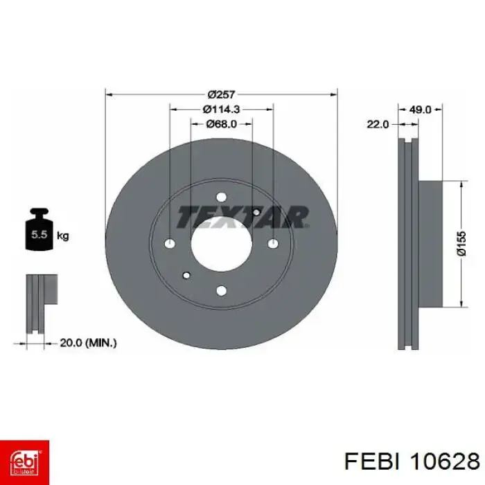 Купить 10628 Febi Ротор тормозной