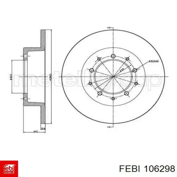 Задний тормозной диск Febi 106298 цена, от 35.46 USD