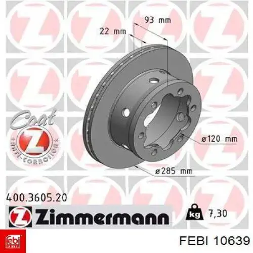 Задний дисковый тормоз Febi 10639