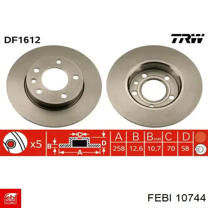 Купить 10744 Febi Ротор тормозной