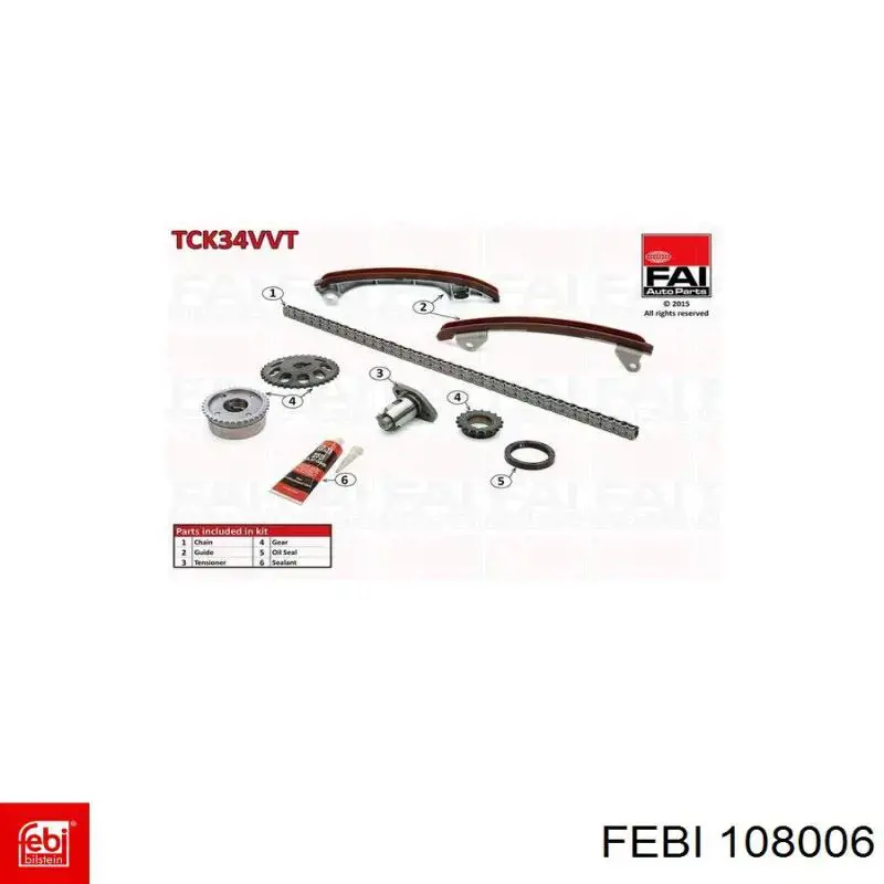 Цепь ГРМ 108006 Febi