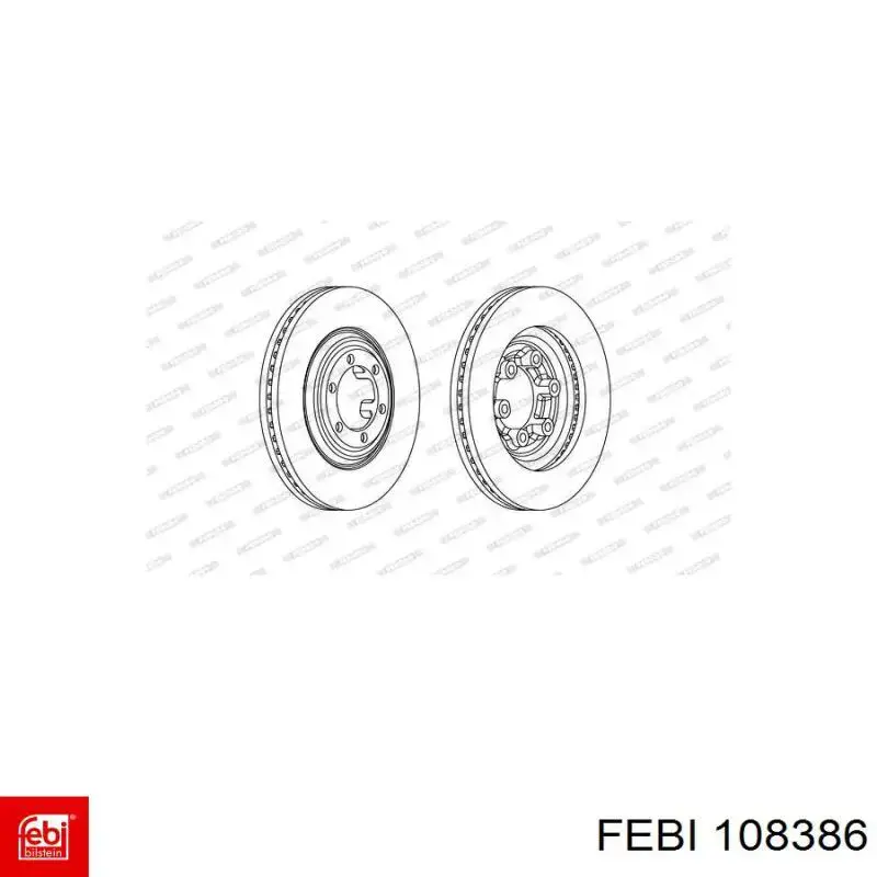 108386 Febi передние тормозные диски